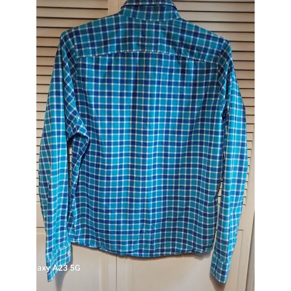 Hollister Mens Blue Plaid Button-Up Shirt XL Cotton Preppy Classic Office - Picture 3 of 8